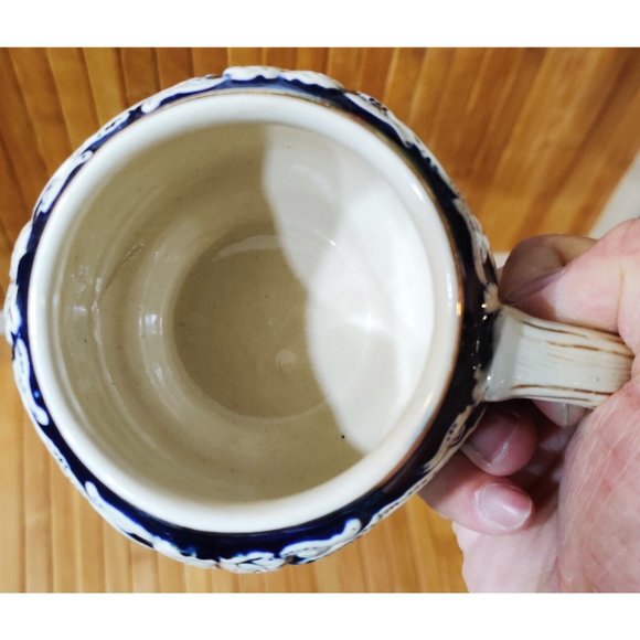 Marzi & Remy Vtg Blue German Beer Stein Punch Mug Raised Landmark Pictures #2885 - Picture 4 of 6